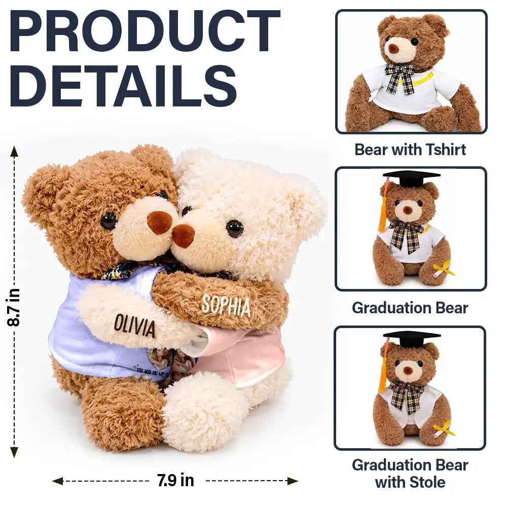 Adorable,Custom Photo,Gift For Couples,Upload Full Photo - Custom Photo Couple I Love You Beary Much - Personalized Hugging Bear