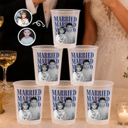 Custom Photo, Gift For Couples, Wedding, Romantic, Dynamic Photo - Custom Photo Couple Married Enggaged - Personalized Frosted Cups
