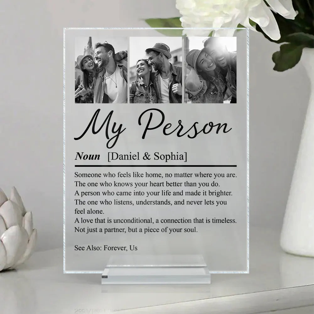 Custom Photo Couple My Person - Personalized Vertical Rectangle Acrylic Plaque