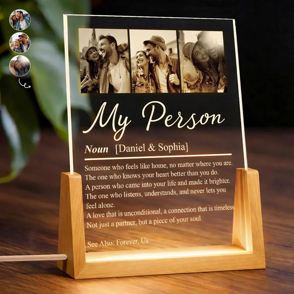 Custom Photo Couple My Person Definition - Personalized Night Light