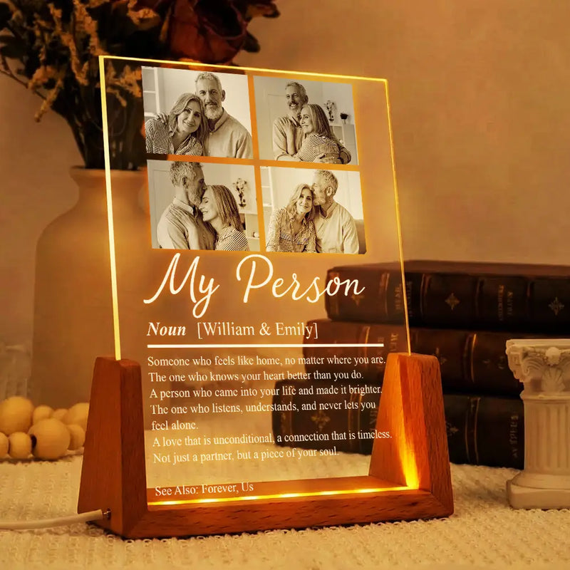Custom Photo,Gift For Couples,LGBT,Old Couples,Gift For Women,Gift For Men,Gift For Husband,Gift For Wife,Gift For Boyfriend,Gift For Girlfriend,Love - Custom Photo Couple My Person Definition - Personalized Night Light