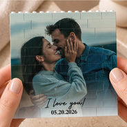 Custom Photo, Anniversary, Gift For Couples, Romantic, Dynamic Photo - Custom Photo Couple Together & Forever - Personalized Building Brick Blocks