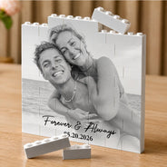 Custom Photo, Anniversary, Gift For Couples, Romantic, Dynamic Photo - Custom Photo Couple Together & Forever - Personalized Building Brick Blocks