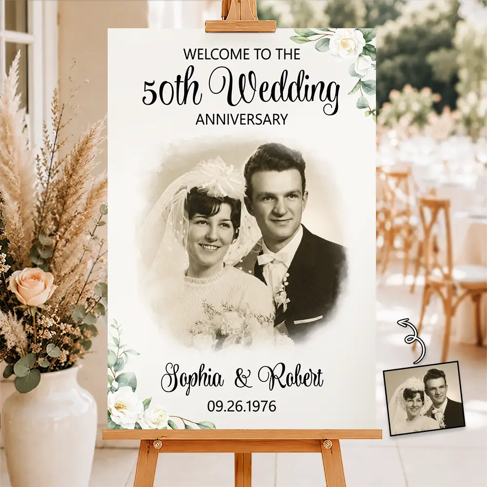 Custom Photo Couple Wedding Anniversary - Personalized Poster