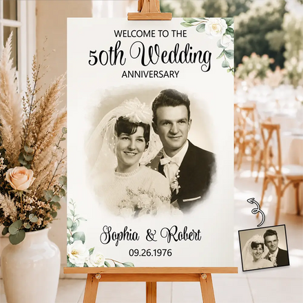 Custom Photo Couple Wedding Anniversary - Personalized Poster