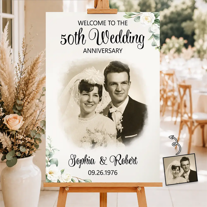 Gift For Couples, Married Couple, Custom Photo, Wedding Anniversary, Romantic, Upload Full Photo - Custom Photo Couple Wedding Anniversary - Personalized Poster