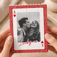 Custom Photo,Gift For Couples,Top Market,Romantic,Upload Full Photo - Custom Photo Couples How Lucky Are We - Personalized Vertical Rectangle Building Brick Blocks
