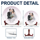 Gift For Couples, Married Couple, Custom Photo, Wedding, Romantic, Remove BG Photo - Custom Photo Couples Wedding Engaged Bachelor Party - Personalized Ceramic Plate