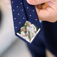 Gift For Couples, Married Couple, Custom Photo, Wedding, Romantic, Remove BG Photo - Custom Photo Couples Wedding Engaged Bachelor Party - Personalized Fabric Tie Patch
