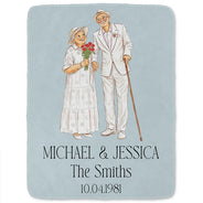 Gift For Couples, Married Couple, Custom Photo, Art Design, Wedding, Romantic, Photo - Pencil Sketch - Remove BG - Custom Photo Couples Wedding Engaged Bachelor Party - Personalized Fleece Blanket, Sherpa Blanket
