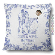 Gift For Couples, Married Couple, Custom Photo, Art Design, Wedding, Romantic, Photo - Pencil Sketch - Remove BG - Custom Photo Couples Wedding Engaged Bachelor Party - Personalized Pillow