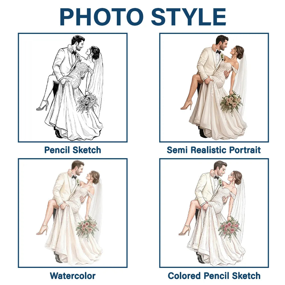 Gift For Couples, Married Couple, Custom Photo, Art Design, Wedding, Romantic, Photo - Pencil Sketch - Remove BG - Custom Photo Couples Wedding Engaged Bachelor Party - Personalized Poster