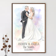 Gift For Couples, Married Couple, Custom Photo, Art Design, Wedding, Romantic, Photo - Pencil Sketch - Remove BG - Custom Photo Couples Wedding Engaged Bachelor Party - Personalized Poster