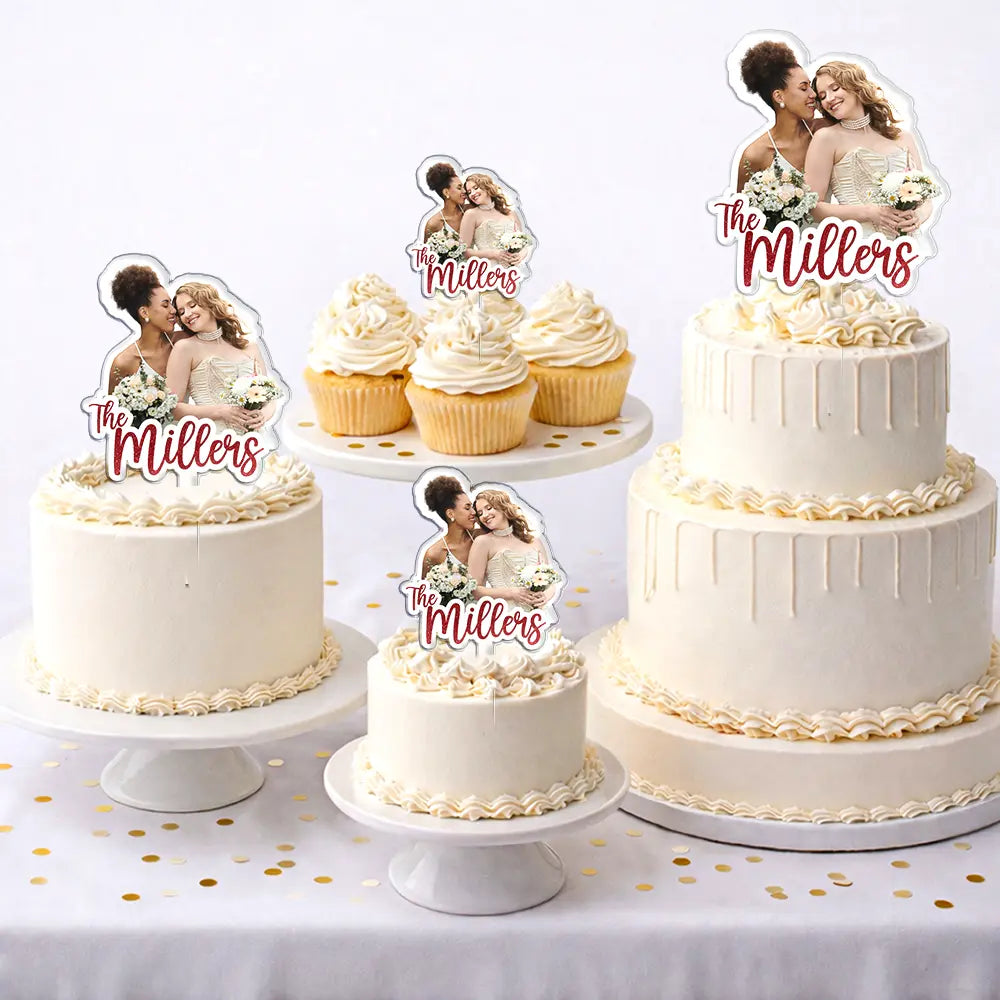 Custom Photo,Romantic,Gift For Couples,Wedding,Remove BG Photo - Custom Photo Couples Wedding Engagement - Personalized Acrylic Cake Topper
