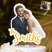 Custom Photo,Romantic,Gift For Couples,Wedding,Remove BG Photo - Custom Photo Couples Wedding Engagement - Personalized Acrylic Cake Topper