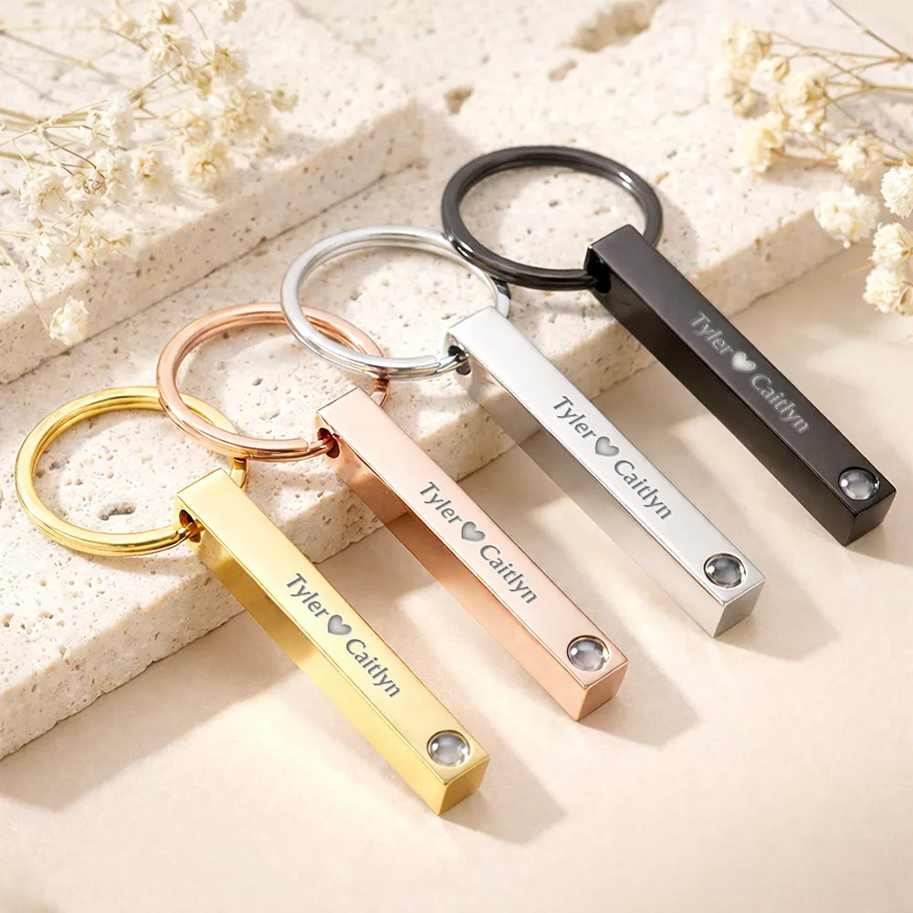 Gift For Couples,Old Couples,Gift For Husband,Gift For Wife,Gift For Boyfriend,Gift For Girlfriend,Love - Custom Photo Couples With Names - Personalized Photo Projection Keychain