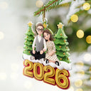 Art Design,Christmas,Romantic,Gift For Couples,Photo - Crochet Doll Effect - Custom Photo Crochet Doll Effect Couples - Personalized Custom Shaped Acrylic Ornament