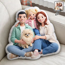 Adorable,Art Design,Christmas,Indoor Decor,Family,Photo - Crochet Doll Effect - Custom Photo Crochet Doll Effect Happy Family - Personalized Custom Shaped Pillow