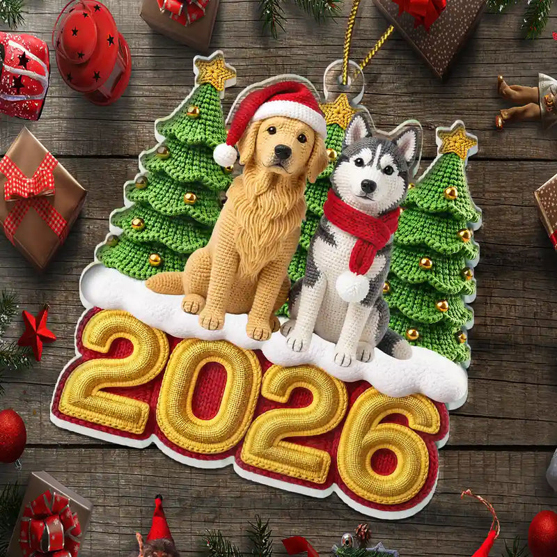 Art Design,Playful,Christmas,Pet Lovers,Photo - Crochet Doll Effect - Custom Photo Crochet Doll Effect Pet Dog Cat - Personalized Custom Shaped Acrylic Ornament