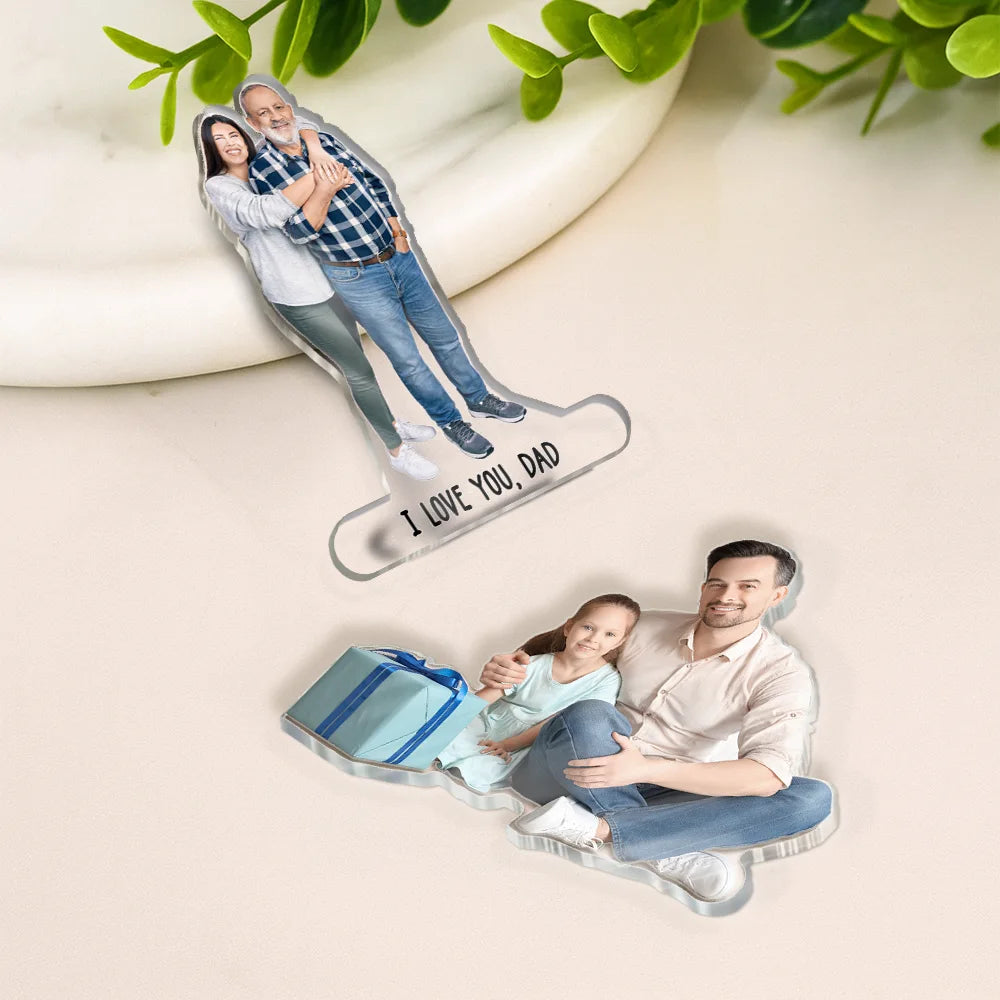 Gift For Husband, Gift For Father, Family, Love - Custom Photo Best Dad Ever - Personalized Acrylic Fridge Magnet