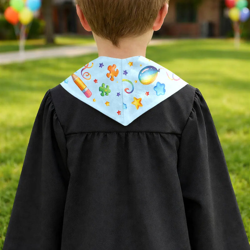 Gift For Kids, Gift For Grandkids, Grandpa - Grandkids, Grandma - Grandkids, Graduation, Happy - Custom Photo Cute Graduation Kid Rainbow - Personalized Kid Graduation Stole