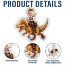 Adorable,Back To School,Custom Photo,Gift For Kids,Cut-Face Photo - Custom Photo Cute Kid Riding Dinosaur Flamingo Unicorn - Personalized Acrylic Magnet