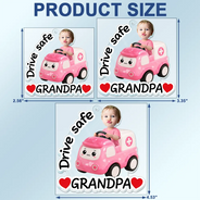 Gift For Father,Custom Photo,Adorable,Cut-Face Photo,Vector - Custom Photo Cute Kid With Car Drive Safe Daddy - Personalized Acrylic Car Hanger