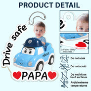 Gift For Father,Custom Photo,Adorable,Cut-Face Photo,Vector - Custom Photo Cute Kid With Car Drive Safe Daddy - Personalized Acrylic Car Hanger