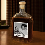 Custom Photo,Gift For Father,Gift For Grandpa,Photo,Proud - Custom Photo Dad Est Grandpa Dad - Personalized Whiskey Bottle