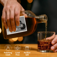 Custom Photo,Gift For Father,Gift For Grandpa,Photo,Proud - Custom Photo Dad Est Grandpa Dad - Personalized Whiskey Bottle
