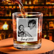 Custom Photo,Gift For Father,Gift For Grandpa,Non-Eng,Photo,Proud - Custom Photo Dad Est Grandpa Dad - Personalized Whiskey Glass