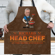 Custom Photo,Grilling,Gift For Father,Dad's Hobby,Photo,Humorous - Custom Photo Dad Head Chef - Personalized Apron