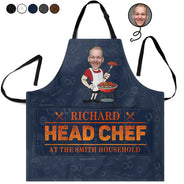 Custom Photo,Grilling,Gift For Father,Dad's Hobby,Photo,Humorous - Custom Photo Dad Head Chef - Personalized Apron