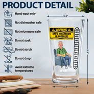 Gift For Men,Gift For Husband,Gift For Father - Custom Photo Dad’s Relaxation In Progress - Personalized Beer Glass
