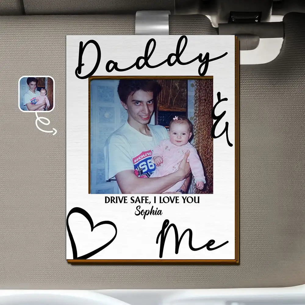 Custom Photo Daddy Mommy Forever Your Little Baby - Personalized Custom Shaped Car Visor Clip
