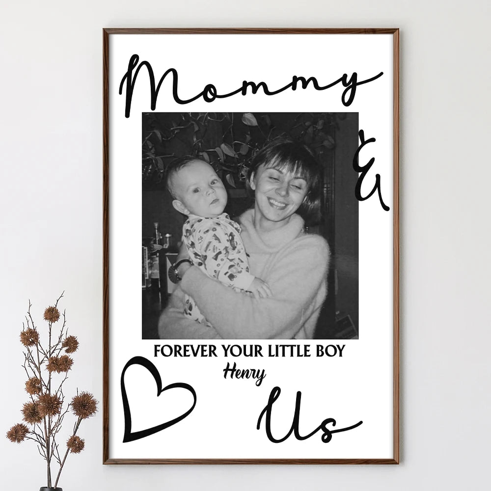 Gift For Father,Gift For Mother,Custom Photo,Love - Custom Photo Daddy Mommy Forever Your Little Baby - Personalized Poster
