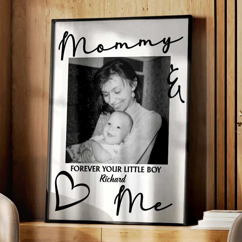 Gift For Father,Gift For Mother,Custom Photo,Love - Custom Photo Daddy Mommy Forever Your Little Baby - Personalized Poster