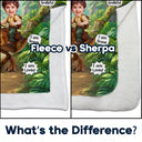 Adorable,Back To School,Custom Photo,Gift For Kids,Cut-Face Photo - Custom Photo Dinosaur Adventure - Personalized Fleece Blanket, Sherpa Blanket