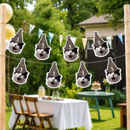 Playful, Custom Photo, Pet Lovers, Cut-Face Photo, Icon - Custom Photo Dog Face Birthday Glitter Effect - Personalized Garland Banner