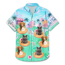 Custom Photo,Summer,Top Market,Pet Dad,Pet Lovers,Gift For Father,Playful,Remove BG Photo - Custom Photo Dog Cat Kid Summer Poolside - Personalized Hawaiian Shirt