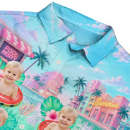Custom Photo,Summer,Top Market,Pet Dad,Pet Lovers,Gift For Father,Playful,Remove BG Photo - Custom Photo Dog Cat Kid Summer Poolside - Personalized Hawaiian Shirt
