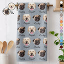 Happy,Dog Lovers,Pet Lovers,Cat Lovers - Custom Photo Dog Cat Pet Funny Face - Personalized Kitchen Towel