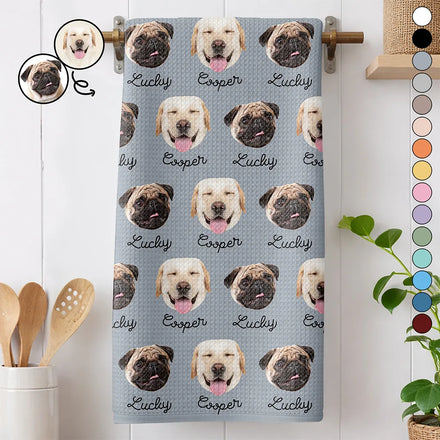 Custom Photo Dog Cat Pet Funny Face - Personalized Kitchen Towel