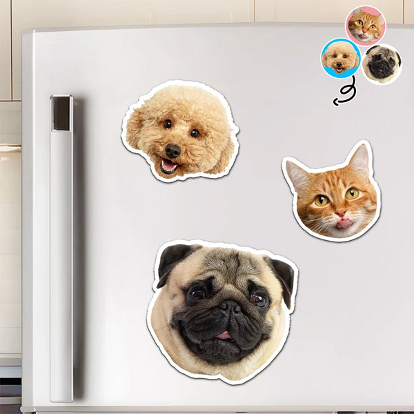 Pet Lovers - Custom Photo Dog Cat Pet Portrait - Personalized Magnet