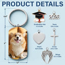 Pet Lovers,Pet Mom,Pet Dad,Pet Couple,Memorial,Non-Eng,Photo,Sympathetic - Custom Photo Dog Cat Portrait Art - Personalized Stainless Steel Keychain