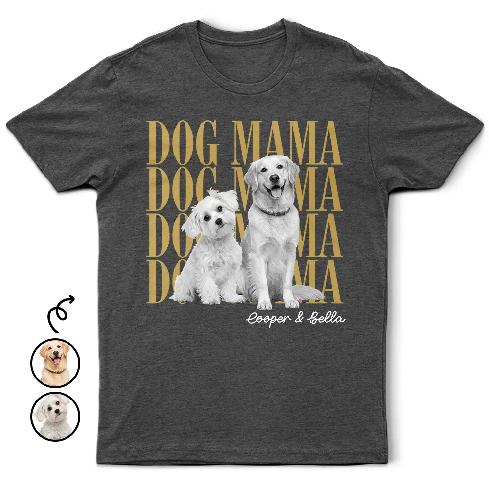 Custom Photo Dog Mama Cat Mama Dog Dad - Personalized T Shirt
