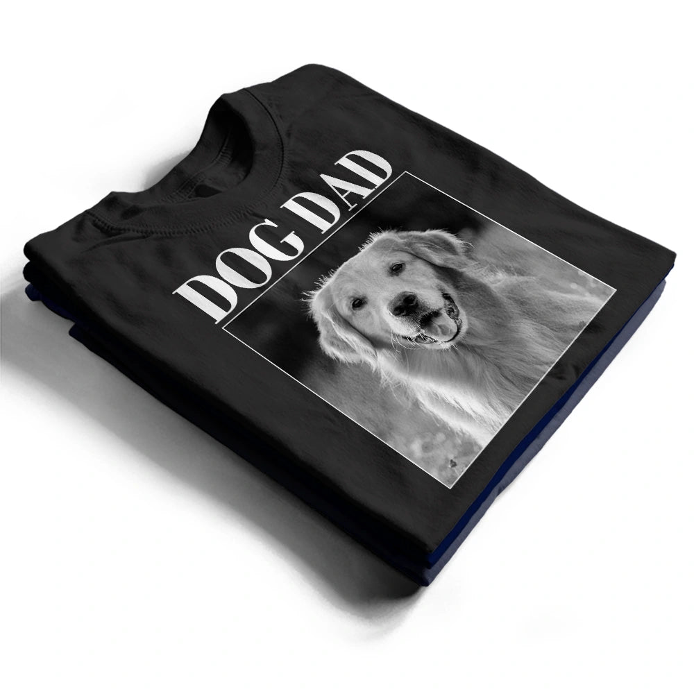 Pet Lovers,Pet Mom,Pet Dad,Dog Lovers,Dog Mom,Dog Dad,Cat Dad,Cat Mom,Cat Lovers,Gift For Women,Gift For Men,Happy,Top Market - Custom Photo Dog Mom Dog Dad Grayscale Vintage - Personalized T Shirt