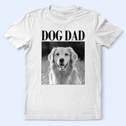 Pet Lovers,Pet Mom,Pet Dad,Dog Lovers,Dog Mom,Dog Dad,Cat Dad,Cat Mom,Cat Lovers,Gift For Women,Gift For Men,Happy,Top Market - Custom Photo Dog Mom Dog Dad Grayscale Vintage - Personalized T Shirt
