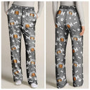 Dog Mom,Dog Lovers,Non-Eng - Custom Photo Dog Mom With Paw And Bone Pattern - Personalized Pajama Pants