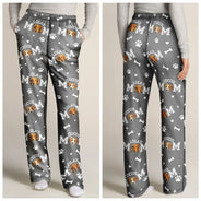 Dog Mom,Dog Lovers,Non-Eng - Custom Photo Dog Mom With Paw And Bone Pattern - Personalized Pajama Pants